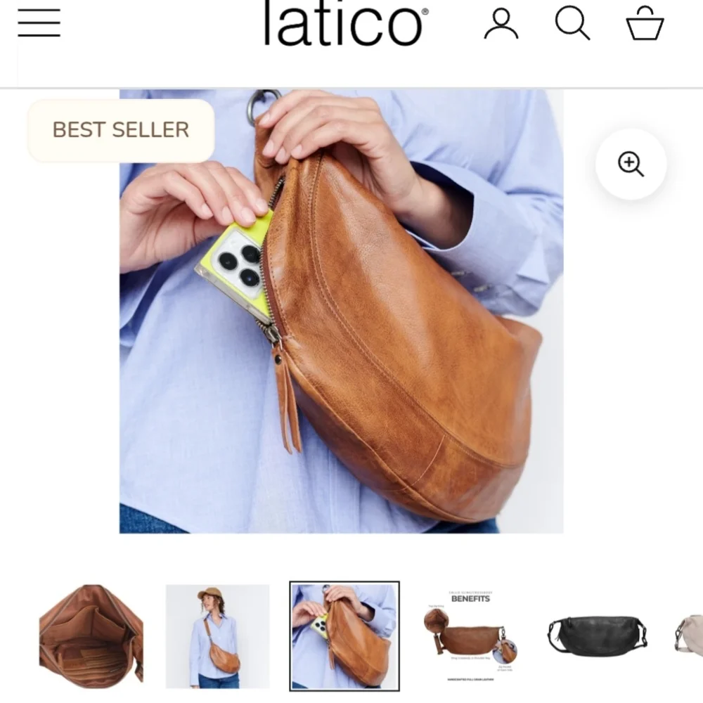 Latico Brown Leather Crossbody Bag - Picture 3 of 15